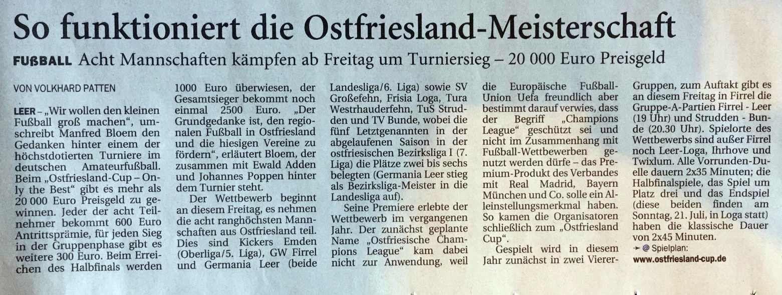 Nordwest Zeitung 03.07.19